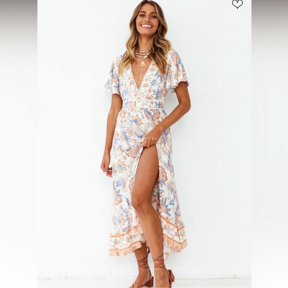 FORTUNATE ONE Floral Midi Dress